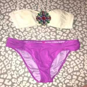 VS Pink Bandeau Bikini Set ***S top, M bottom***